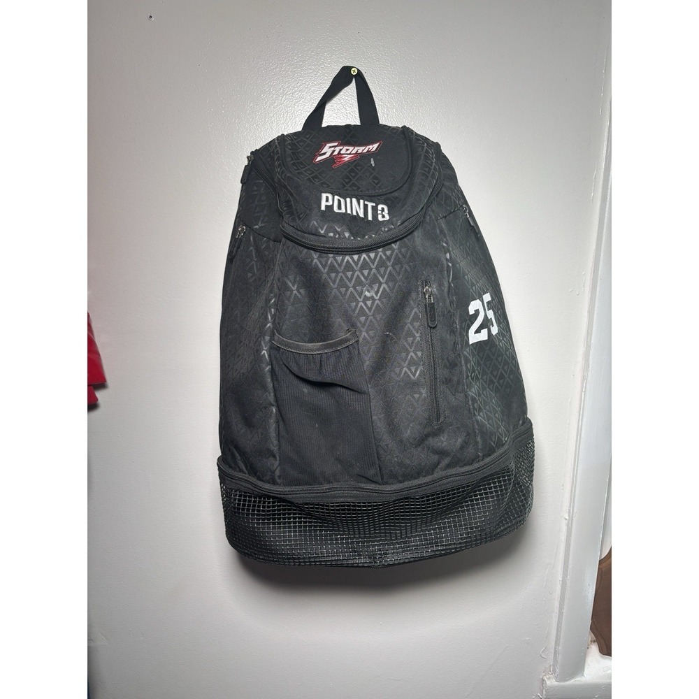 Point 3 Basketball Bag Black Backpack Water Bottle Shoe Section